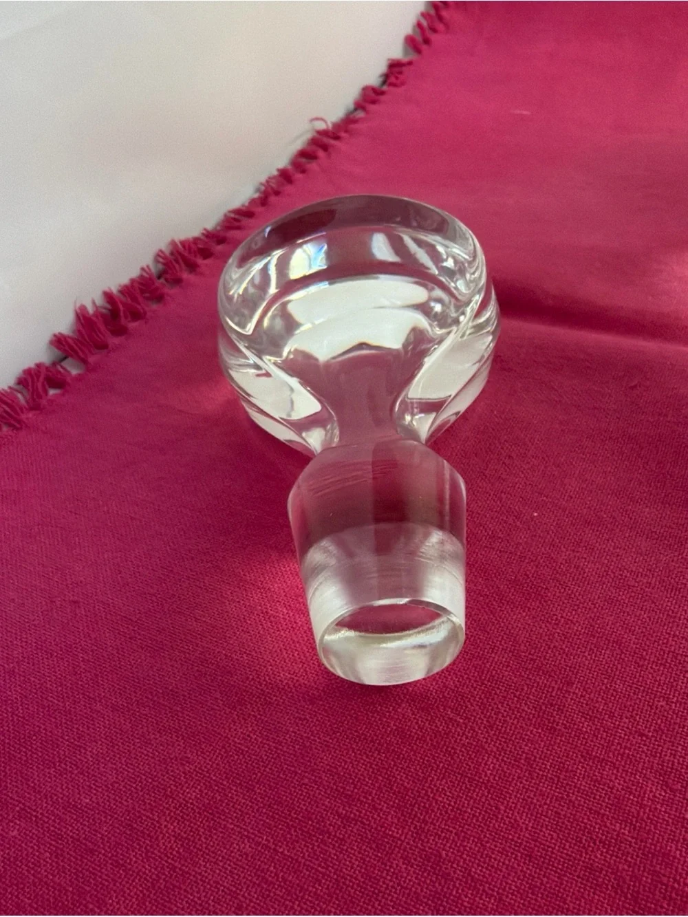 Crystal Decanter With Stopper Heavy 13” tall Modern